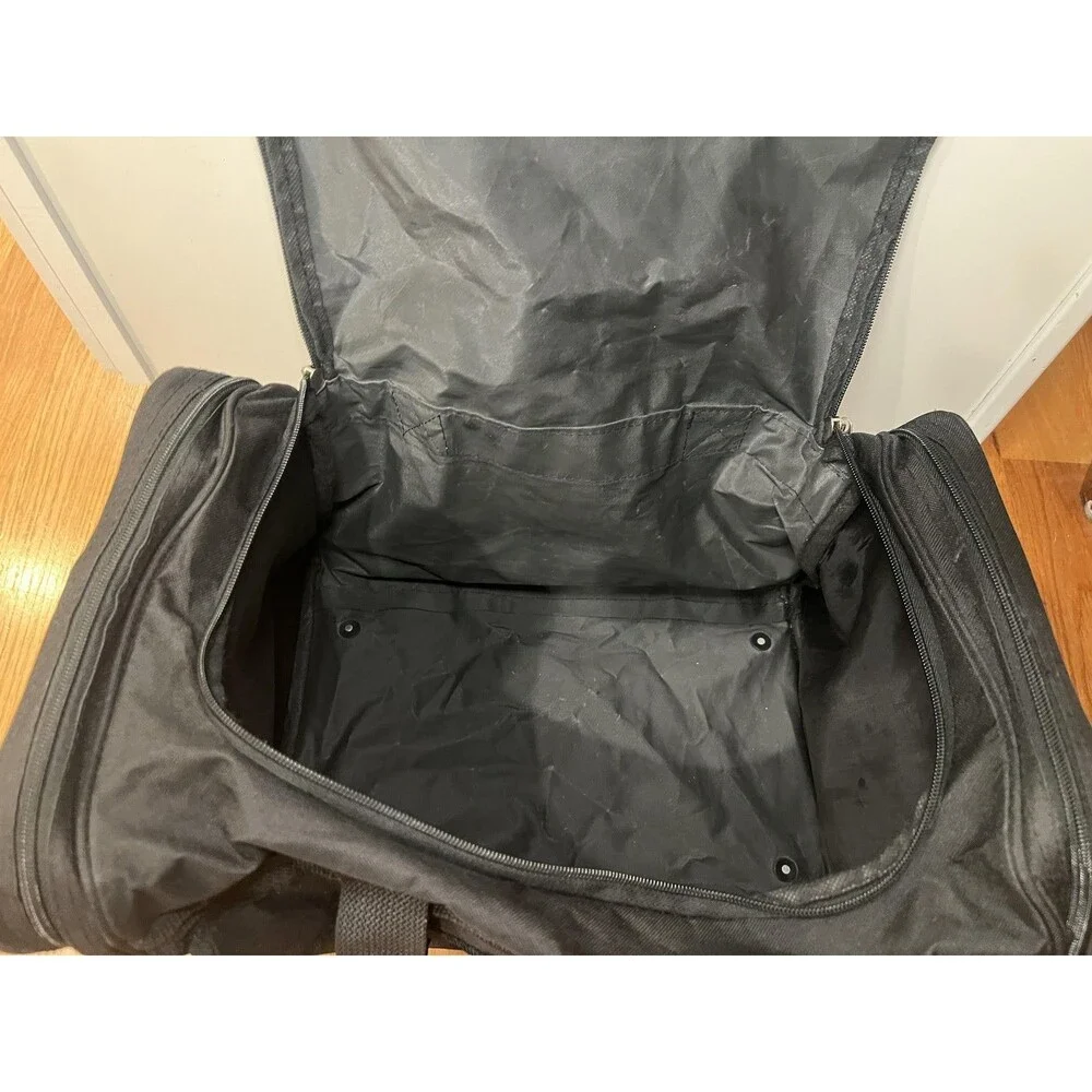 Charlie Sports Black Duffel Bag Gym Travel Bag Multiple Pockets 18x9 Inches